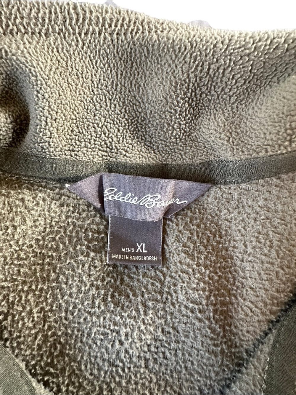 Eddie Bauer Olive Green Fleece Pullover with Logo Tag XL - Picture 4 of 9